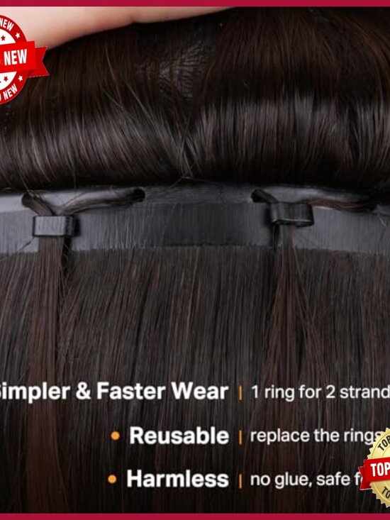 18 Inch Human Hair Extensions 100g Double Weft Micro Beads  display picture 1